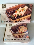 Anchor Hocking Set Incl. Basket Buffet Collection 1.5 QT Casserole w/Cover & Basket & 2 QT Utility