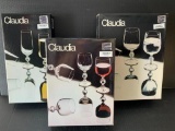 Claudia Fine Crystal Glasses. Incl 6-190 Ml. Wine Glasses, 6-340 Ml Goblets & 6-180 Ml. Champange