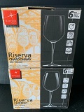 Riserva Wine Glasses Incl 6-11.25 oz. Chardonnay Glasses & 6-12.5 oz Cabernet Glasses New in Box