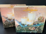 Two Piece Lot Incl Gold Finished Pillar Candle Holders New in Box