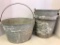 Set of 4 Galvanized Buckets. The Largest is 14