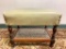 Faux Leather Studded Footstool w/Tin Bottom Shelf. This is 16