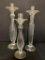 Set of 3 Glass Pedastal Candle Holders. The Tallest is 20