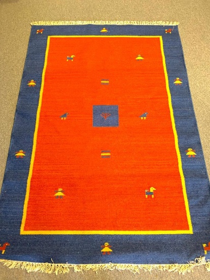82" x 55" Mexican Style Area Rug. Appears to be New