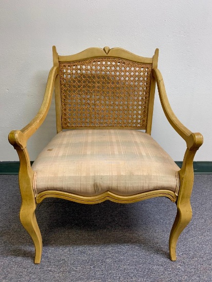 33" x 24" Cane Back Side Chair. Has Stains on the Seat