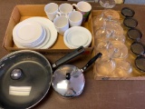 Misc Lot Incl Plates, Mugs, Wine Glasses, Pans & More