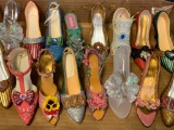 Set of 16 Decorative Ladies Shoe Christmas Ornaments - As Pictured
