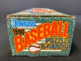 Box of Vintage Donruss Puzzle & Baseball Collector Cards New in Box