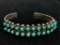 Turquoise Tone & Metal Cuff Bracelet. Has a Thick Band. Not Marked Sterling. Very Pretty