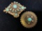 Pair of Turquoise Tone Brooches