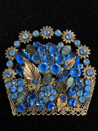 Large Blue Stone Brooch. Missing Some Stones. This is 3"