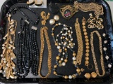 Large Group of Gold Tone Costume Jewelry Incl Bracelets, Necklaces & Earrings