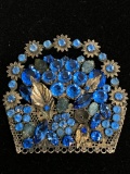 Large Blue Stone Brooch. Missing Some Stones. This is 3