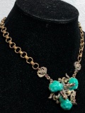 Green & Pearl Detailed Necklace
