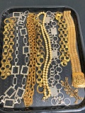 Large Lot of Costume Jewelry Incl Necklaces & Vintage Belts - As Pictured