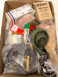 Misc Lot Incl Air Hose & Gauge, Wool Gloves, Bulbs, VM Tape & More - As Pictured