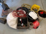 Large Misc Lot Incl Rolling Seat, Extension Cords, Shop Light & More - As Pictured