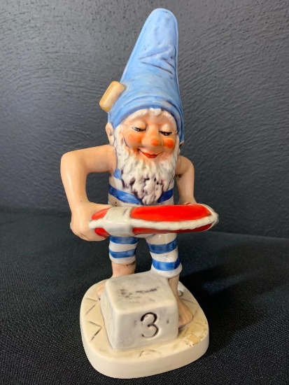 Vintage German Hummel Co-Boy Gnomes "Mark the Swimmer". This is 8" Tall