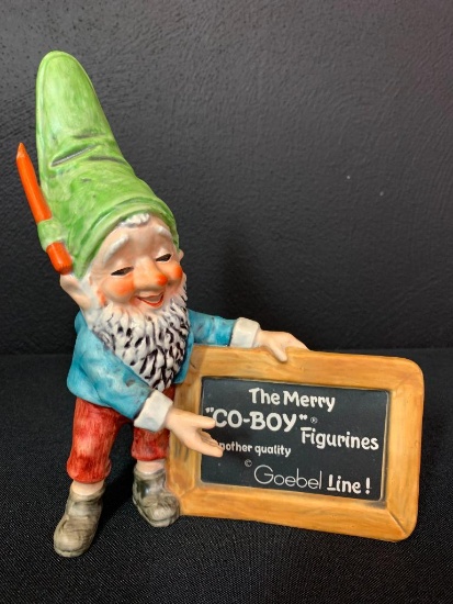 Vintage German Hummel Co-Boy Gnomes "The Merry Co-Boy Figurines" Sign. This is 8" Tall