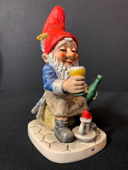 Vintage German Hummel Co-Boy Gnomes "Ed The Wine Steward". This is 8" Tall