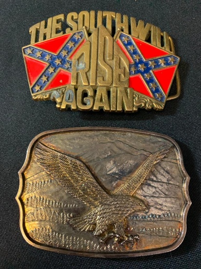 Pair of Men's Belt Buckles. They are 3.5" Wide