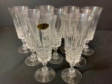 Set of 9 Crystal Wine Glasses. They are 6.5