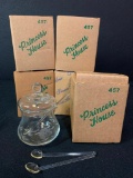 Set of 5 Princess House Crystal Condiment Jars New in Box. They are 4