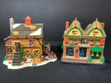 Pair of Ceramic Christmas Village Light Up Houses. They are Approx. 8