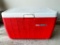 Red Coleman Polylight Cooler. Will Need a Good Cleaning