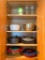 4 Shelf Kitchen Cabinet Lot Incl. Mixing Bowls, Pie Plates, Baking Dishes - As Pictured