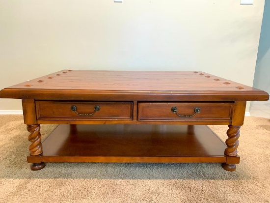 Oversized Wood Coffee Table by Hooker Furniture. This is 20" T x 53" W x 39" D