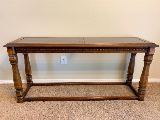 Sofa Table w/Glass Top. This is 26" T x 55" W x 16" D