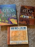 3 Book Lot Incl. Atlas of the World, Great Maps of the Civil War & Atlas of the Civil War