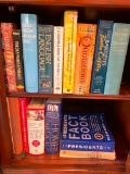 2 Shelf Lot of Books. Incl English Language, Dictionary of Word Origins, Family Medical Guide, Etc