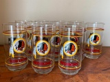 Set of 11 Washington Redskins Drinking Glasses. They are 6