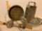 Kitchen Lot Incl Pie Plates, Strainer, Hand Mixer & More