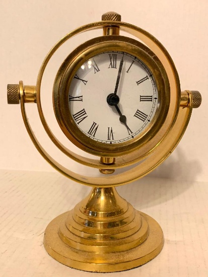 7" Brass Desk Clock Made in India