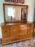 Multi Drawer Maple Dresser w/Mirror by Ethan Allen. This is 35