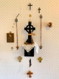 Wall Display of Misc Crosses - As Pictured
