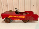Vintage AMF Fire Fighter Metal Peddle Car - As Pictured
