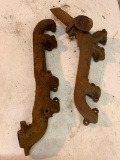 Pair of Vintage Chrysler Exhaust Manifolds #1353240-1 & #1848847-2. Very Rusty