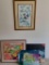 Lot of Framed Bird Print & Original Art by Owner. The Largest is 32