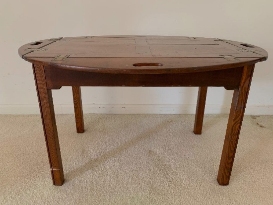 Vintage Butler Tray Coffee Table. This is 19" T x 34" W x 25" D