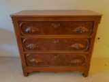 Large Antique Dresser w/3 Drawers & Ornate Handles. This is 36