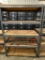 Collapsible, Metal Shelving Unit with Particle Board Shelves, Shelves are used and some
