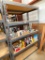 Collapsible, Metal Shelving Unit with Particle Board Shelves, Shelves are used & some deterioration