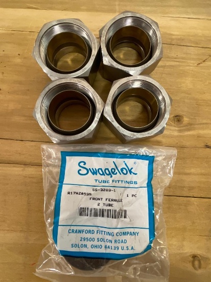 Five 1-1/2" Swagelok Nuts