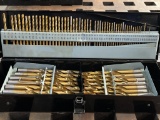 Group of Used Drill Bits as Pictured in Metal Case, Some Missing, Please Note in Images!