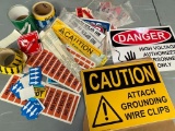 Group of Caution and Warning Stickers as Pictured!