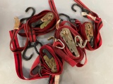 Group of Three Lighter Duty, 10' Ratchet Straps and Heavier Duty Ratchet Straps